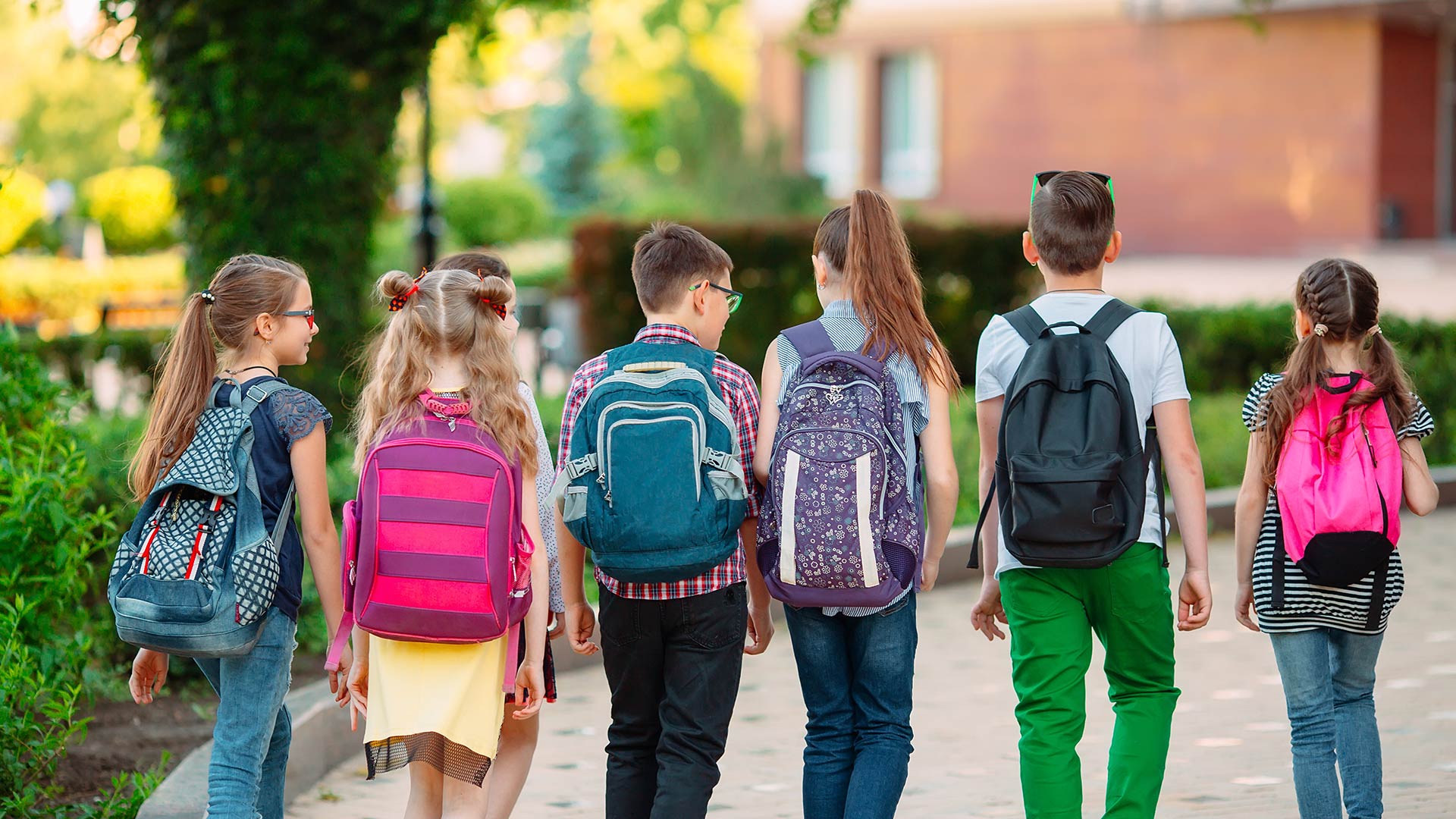 Students walking to school