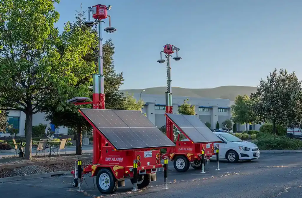 Mobile security units outside on location
